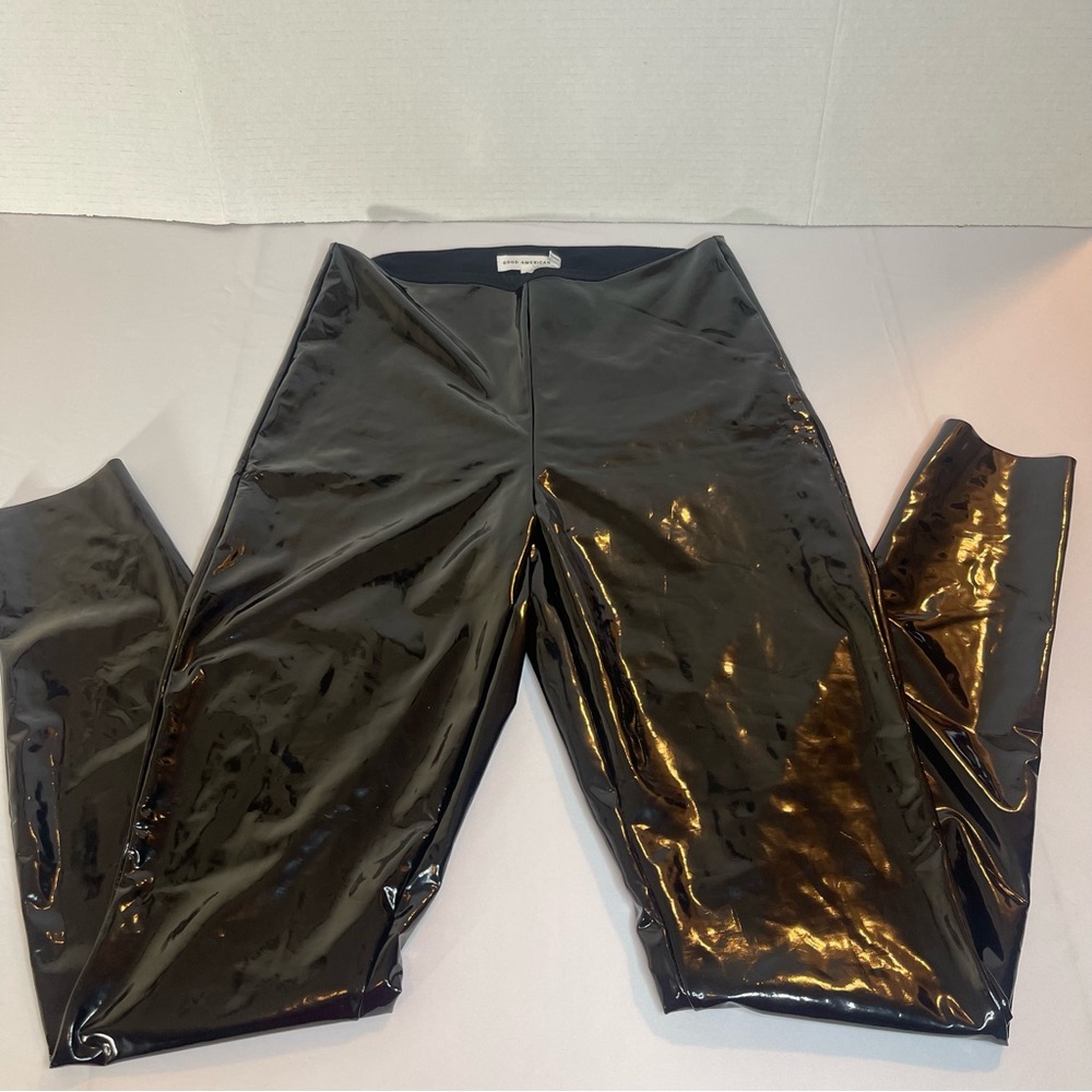 Good American Faux Leather Black Pull On Skinny Leggings Size 3 (Large)